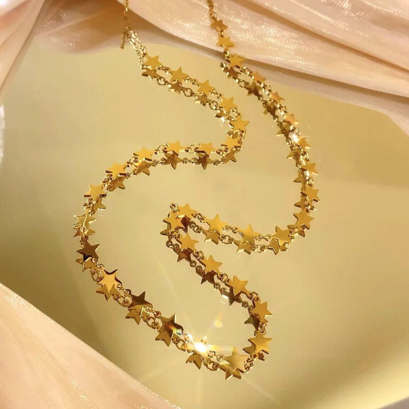 极简风简约星星项链百搭通勤甜美风可调节项链饰品