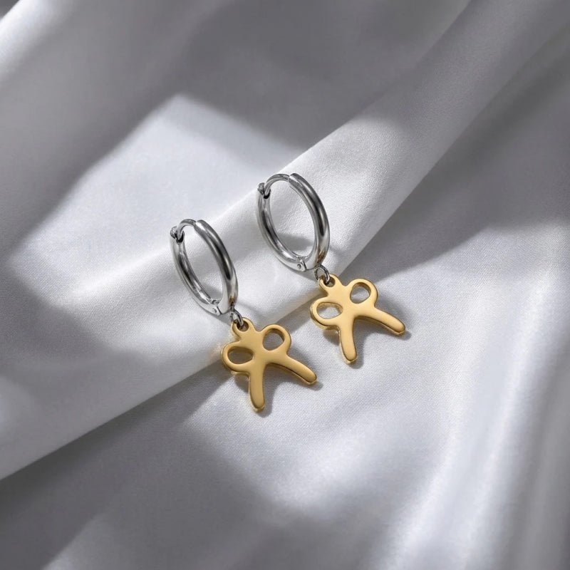 时尚风蝴蝶结耳环简约气质小众耳扣百搭轻奢高级感耳饰