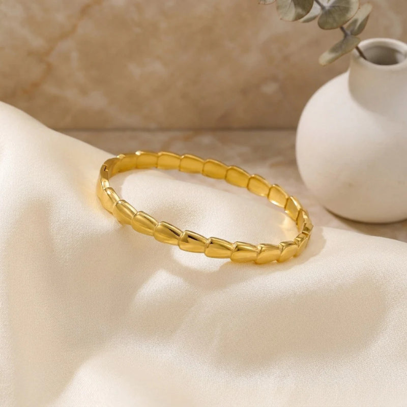 Minimalist Simple Snake Shape Clasp Bracelet, Unique Design, Elegant Versatile Bangle