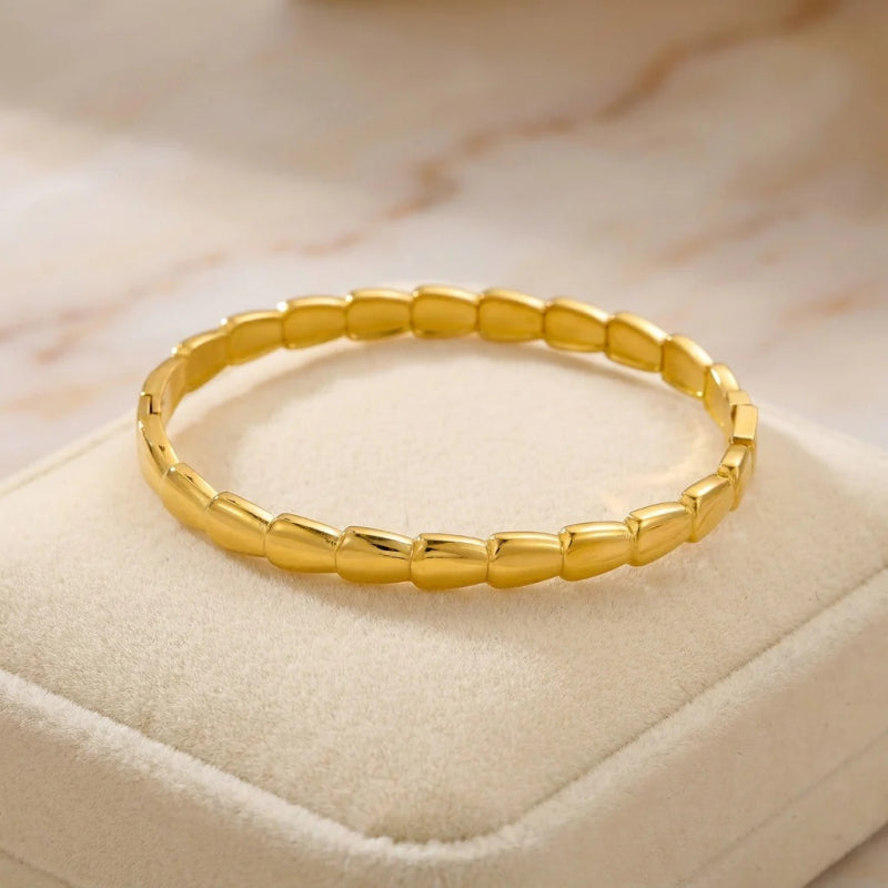 Minimalist Simple Snake Shape Clasp Bracelet, Unique Design, Elegant Versatile Bangle