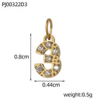 小众数字不锈钢吊坠挂饰镶钻双色DIY饰品配件
